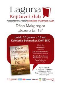 Read more about the article O romanu “Jezero br. 13” u petak od 18h u okviru Laguninog književnog kluba